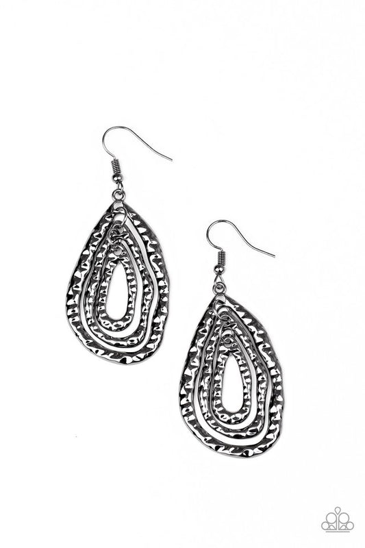 Metallic Meltdown - Black - Paparazzi Earring Image