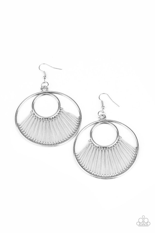 Really High-Strung - Silver - Paparazzi Earring Image