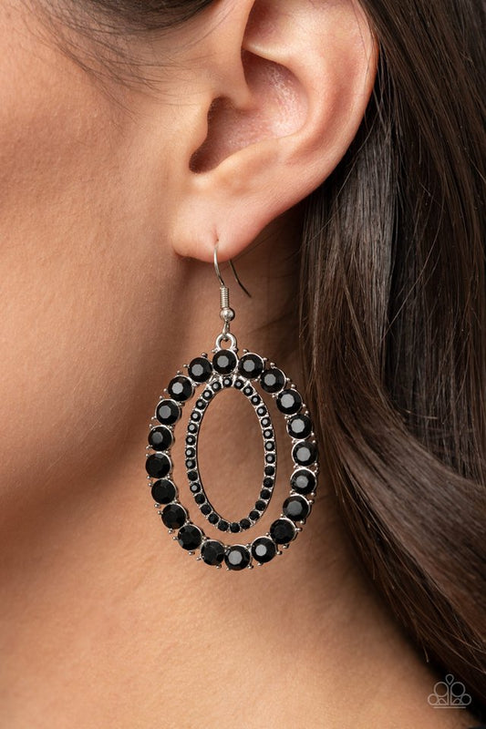 Deluxe Luxury - Black - Paparazzi Earring Image