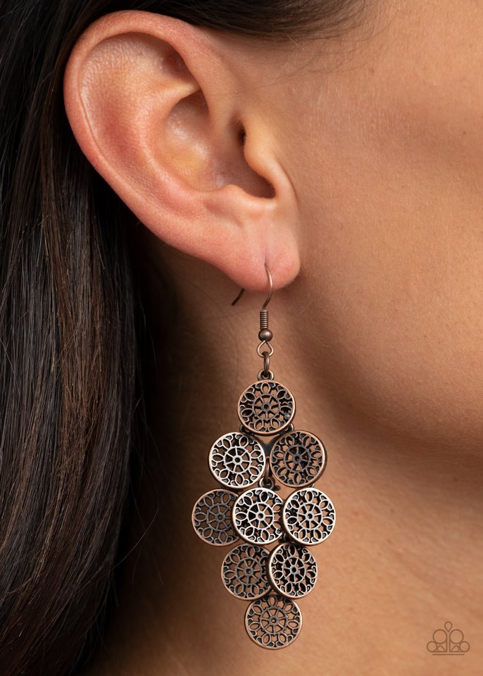 Blushing Blooms - Copper - Paparazzi Earring Image