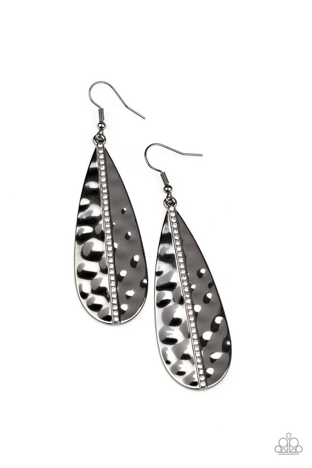 On The Up and UPSCALE - Black - Paparazzi Earring Image