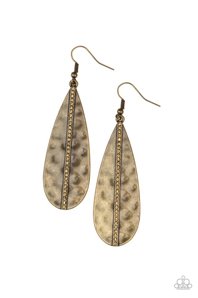 On The Up and UPSCALE - Brass - Paparazzi Earring Image