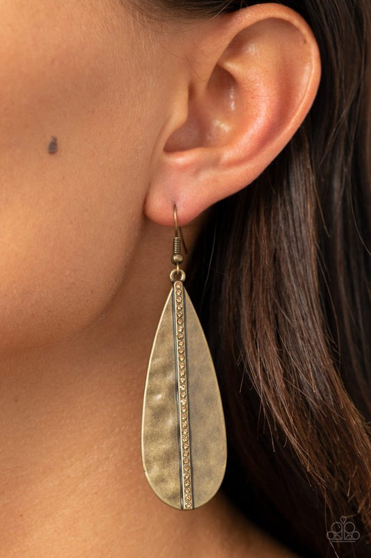 On The Up and UPSCALE - Brass - Paparazzi Earring Image