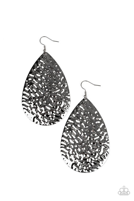 Metallic Mirrors - Black - Paparazzi Earring Image