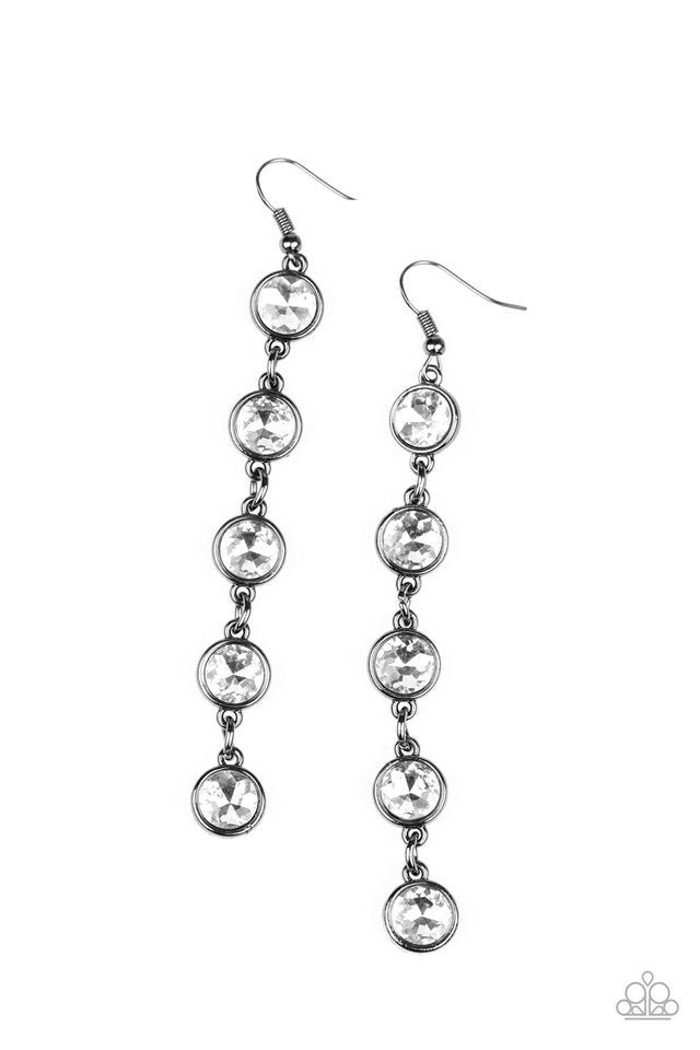 Trickle Down Twinkle - Black - Paparazzi Earring Image