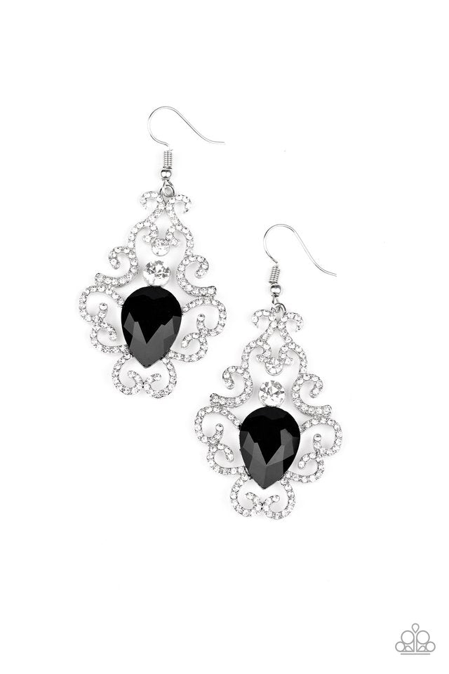 Happily Ever AFTERGLOW - Black - Paparazzi Earring Image