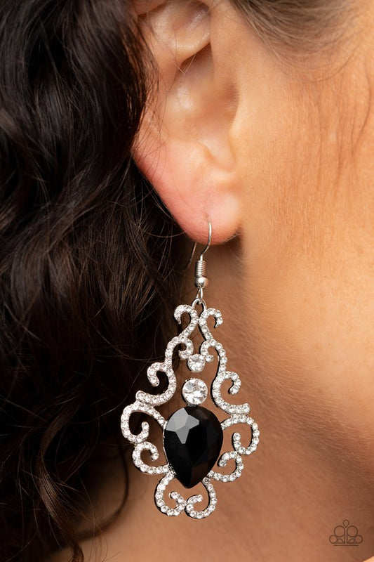 Happily Ever AFTERGLOW - Black - Paparazzi Earring Image