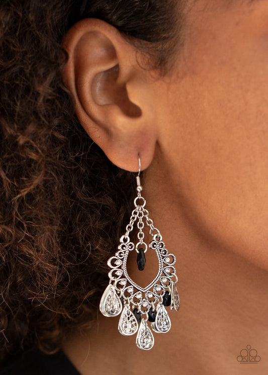 Musical Gardens - Black - Paparazzi Earring Image