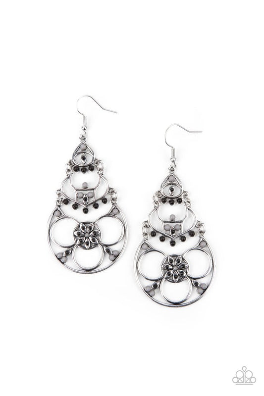 Garden Melody - Black - Paparazzi Earring Image