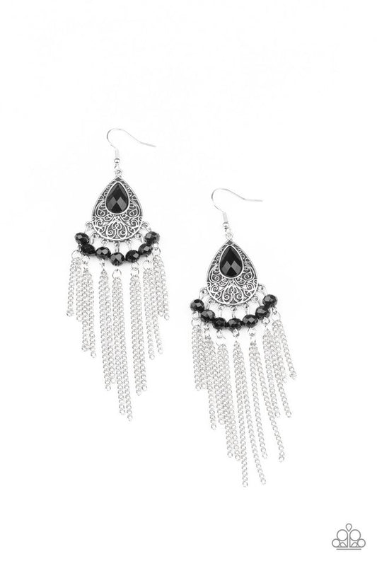 Floating on HEIR - Black - Paparazzi Earring Image