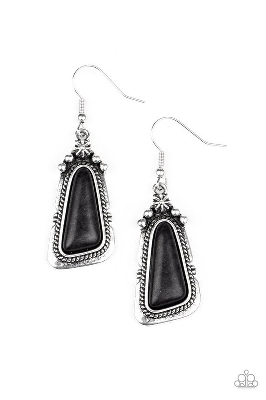 Sahara Solitude - Black - Paparazzi Earring Image