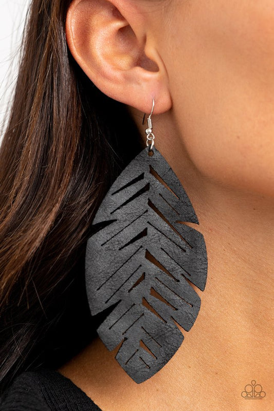 I Want To Fly - Black - Paparazzi Earring Image