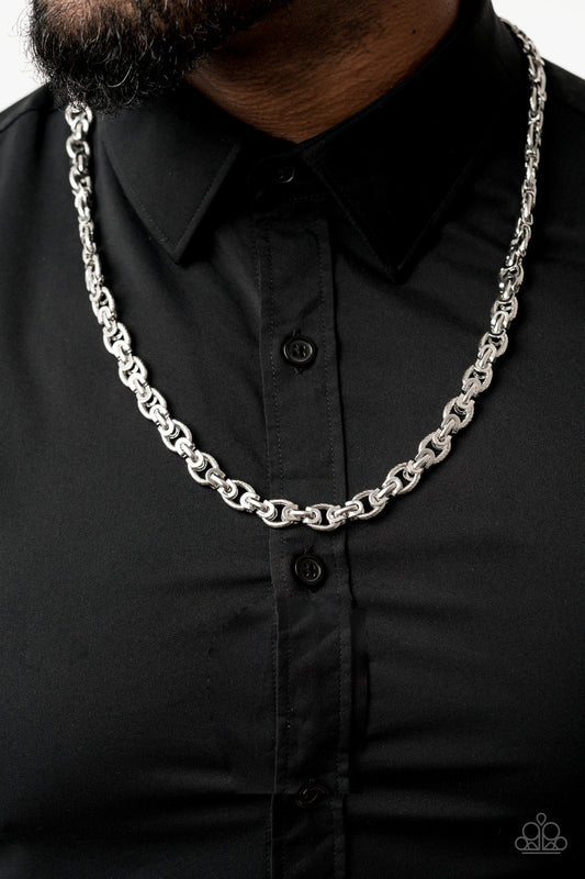 Paparazzi Necklace ~ Grit and Gridiron - Silver