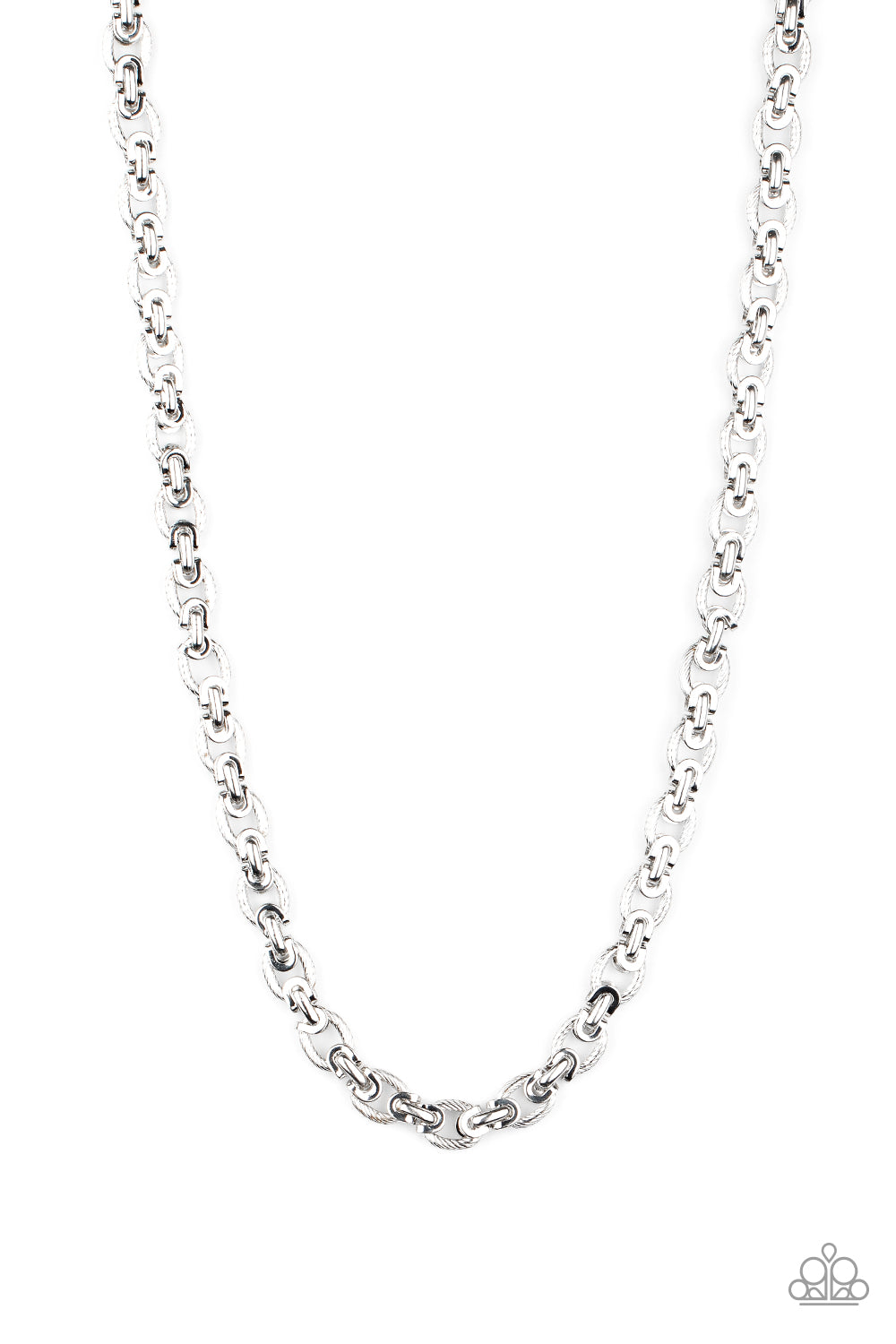 Paparazzi Necklace ~ Grit and Gridiron - Silver