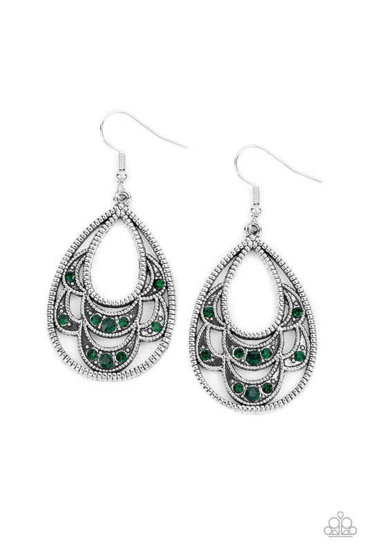 Malibu Macrame - Green - Paparazzi Earring Image