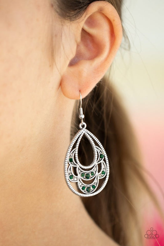 Malibu Macrame - Green - Paparazzi Earring Image
