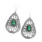 Floral Frill - Green - Paparazzi Earring Image