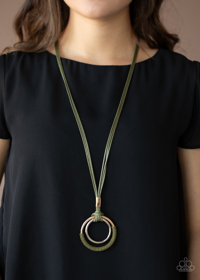 Elliptical Essence - Green - Paparazzi Necklace Image