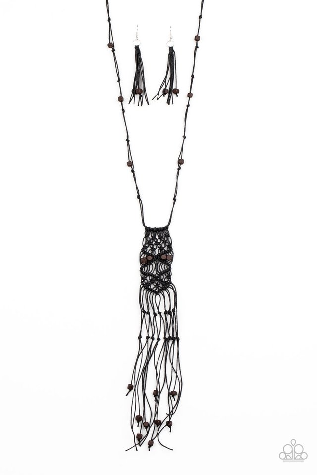 Macrame Majesty - Black - Paparazzi Necklace Image