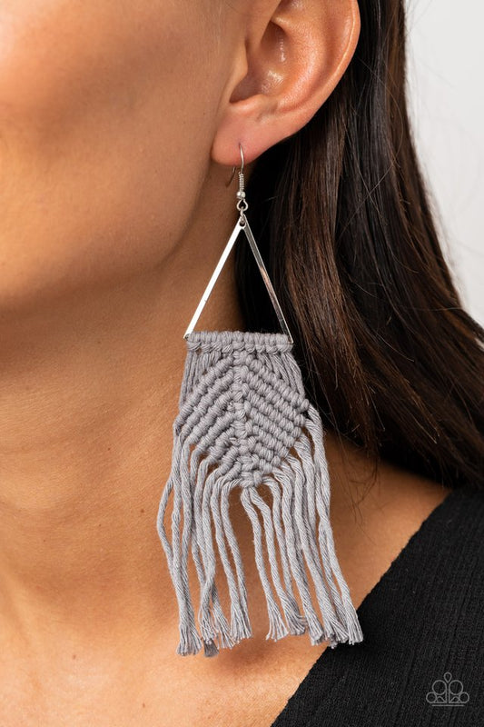 Macrame Jungle - Silver - Paparazzi Earring Image