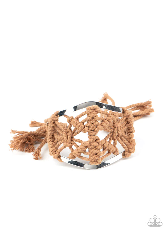 Paparazzi Bracelet ~ Macrame Mode - Brown