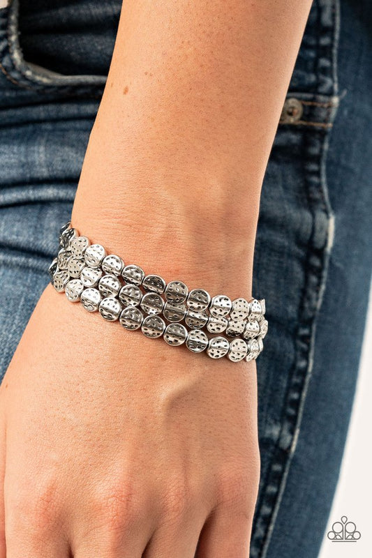 Hammered Heirloom - Silver - Paparazzi Bracelet Image