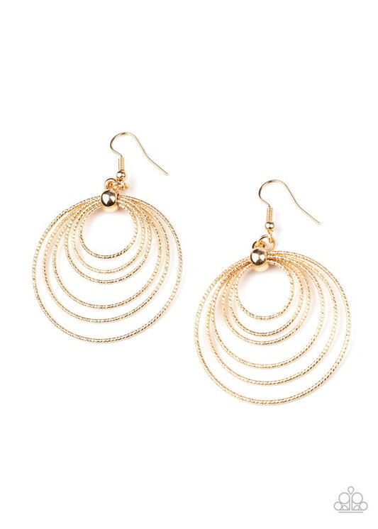 Elliptical Elegance - Gold - Paparazzi Earring Image