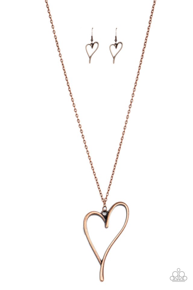 Copper heart shop necklace paparazzi