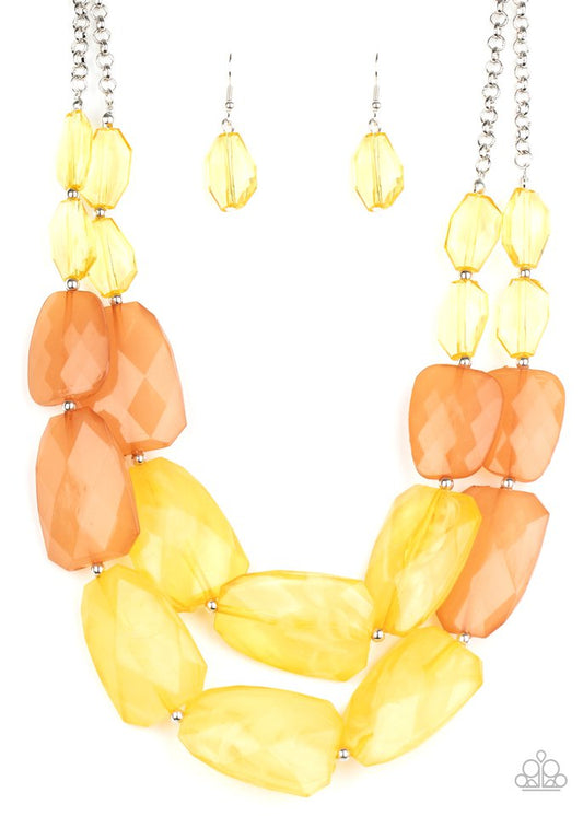 Gives Me Chills - Yellow - Paparazzi Necklace Image