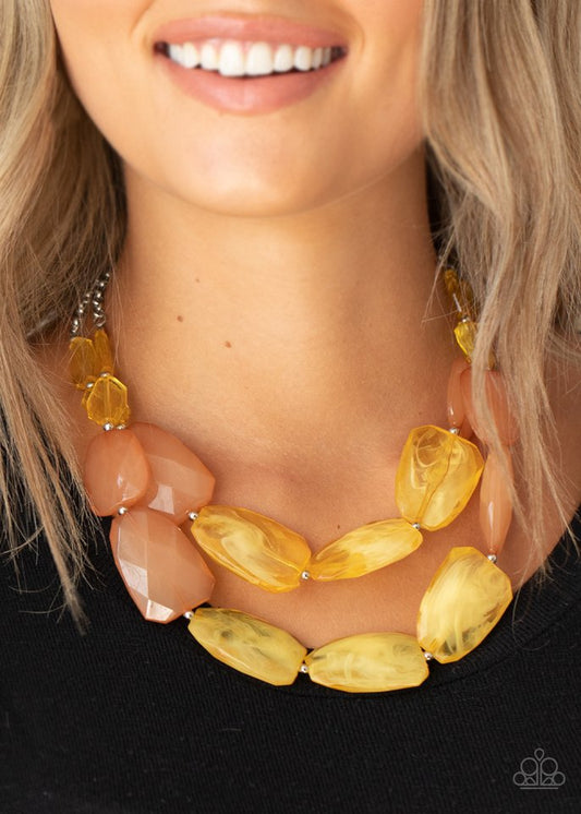 Gives Me Chills - Yellow - Paparazzi Necklace Image