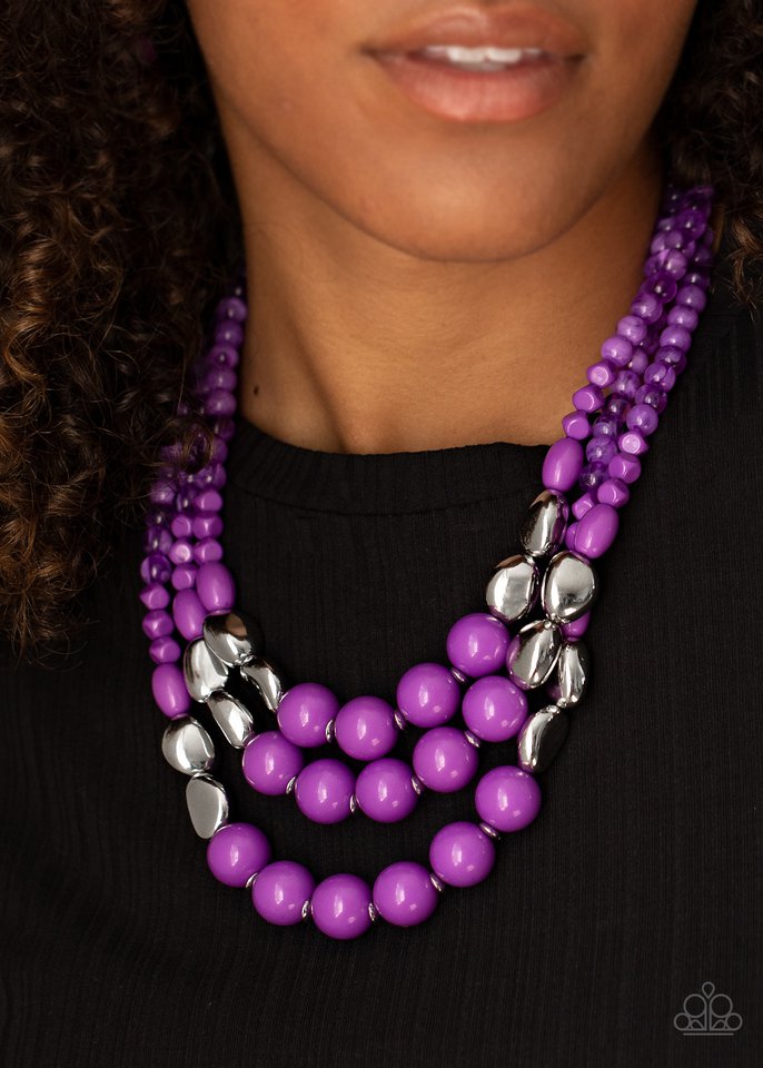 Flamingo Flamboyance - Purple - Paparazzi Necklace Image