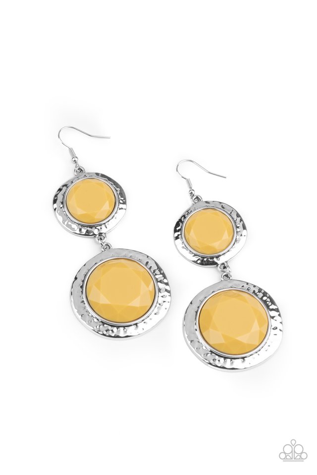 Thrift Shop Stop - Yellow - Paparazzi Earring Image