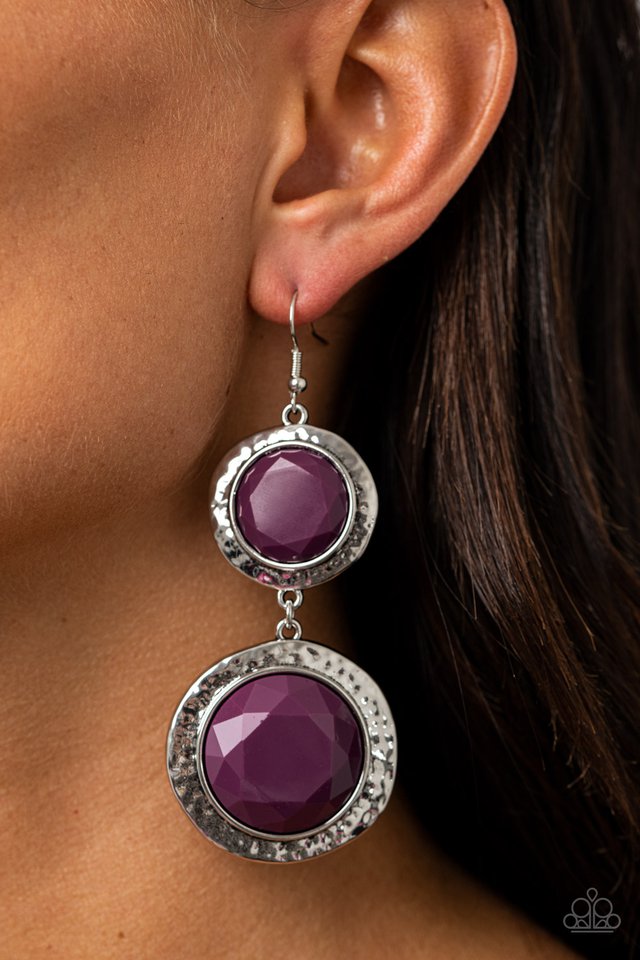 Thrift Shop Stop - Purple - Paparazzi Earring Image
