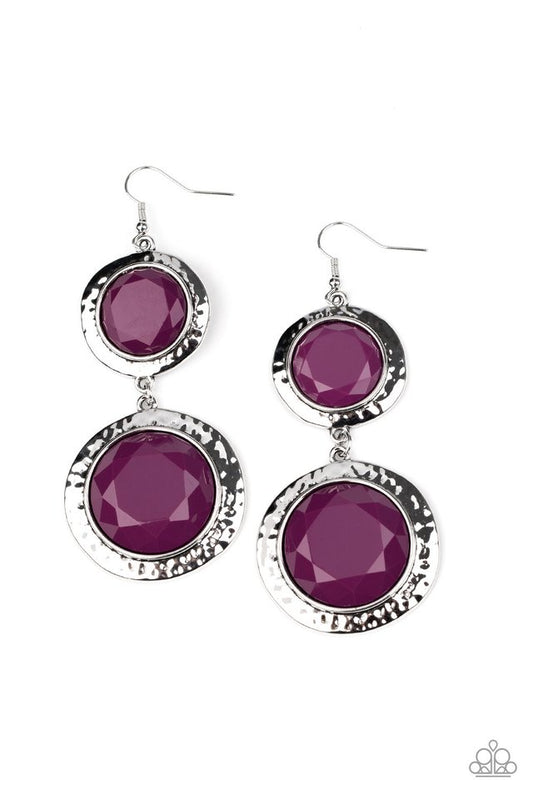 Thrift Shop Stop - Purple - Paparazzi Earring Image