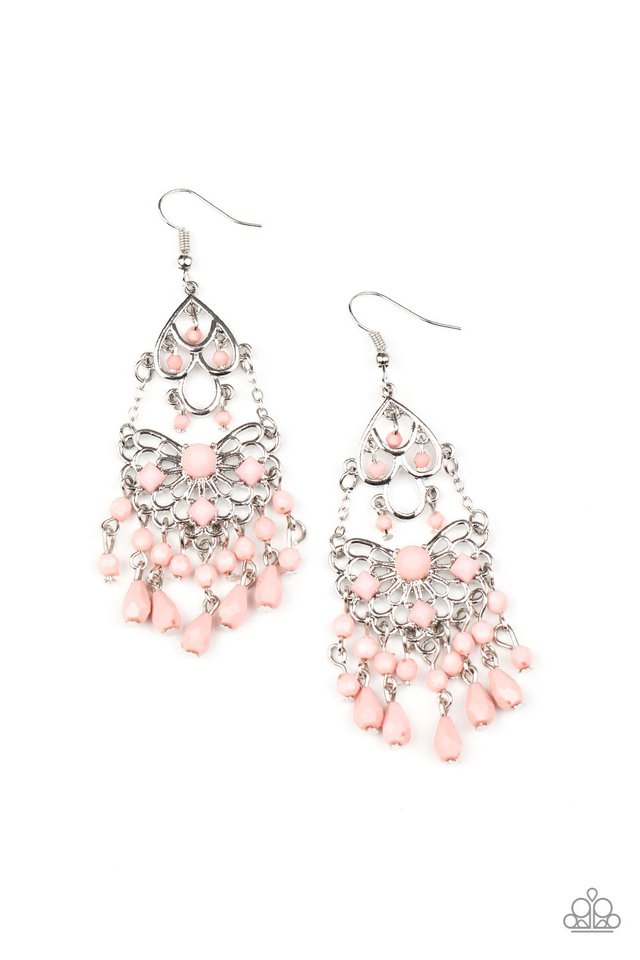 Glass Slipper Glamour - Pink - Paparazzi Earring Image