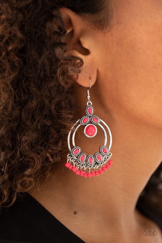 Palm Breeze - Pink - Paparazzi Earring Image