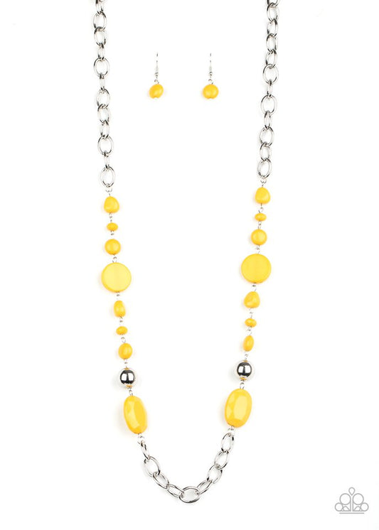 When I GLOW Up - Yellow - Paparazzi Necklace Image