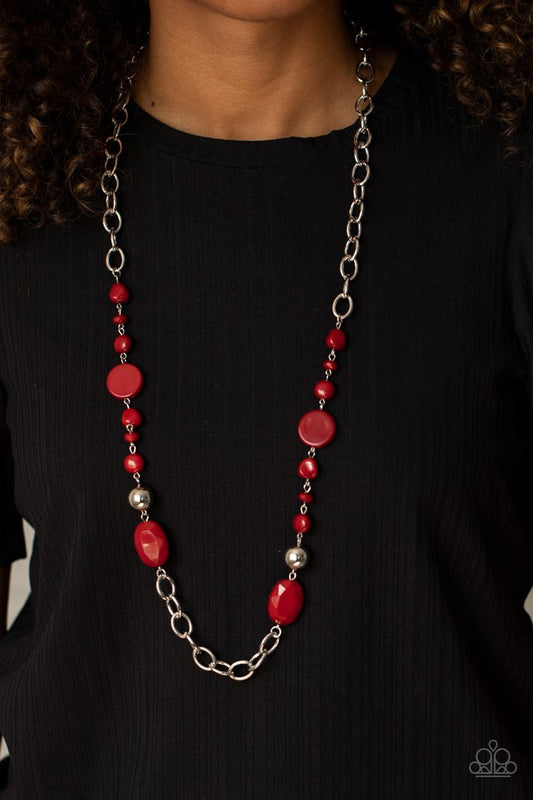 When I GLOW Up - Red - Paparazzi Necklace Image