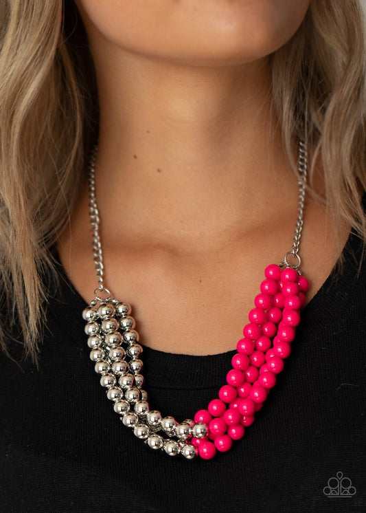 Layer After Layer - Pink - Paparazzi Necklace Image