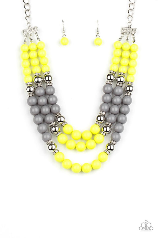 BEAD Your Own Drum - Yellow - Paparazzi Necklace Image