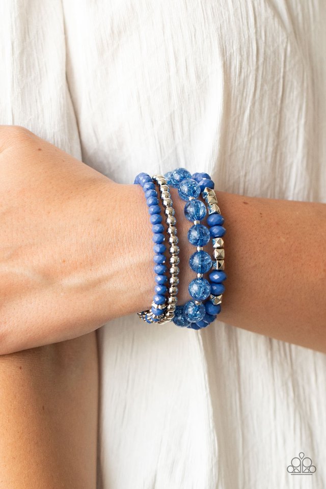Layered Luster - Blue - Paparazzi Bracelet Image