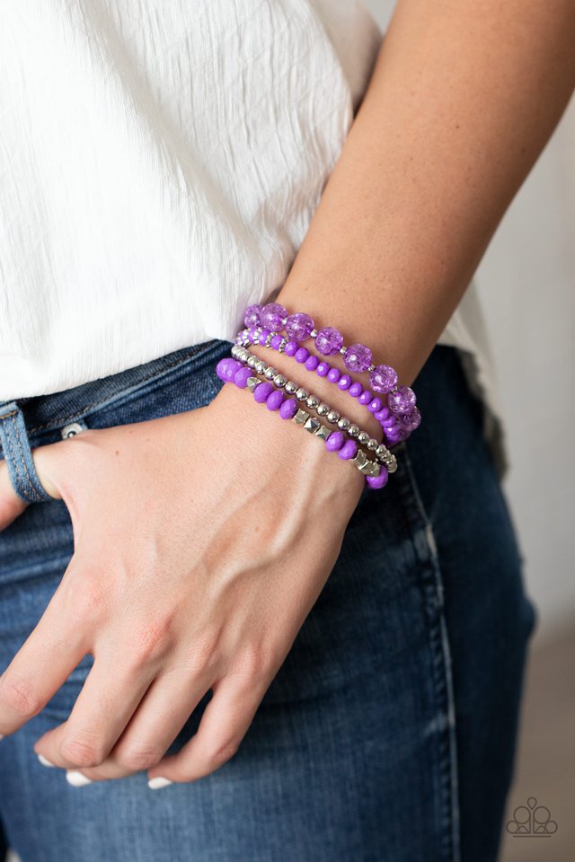 Layered Luster - Purple - Paparazzi Bracelet Image