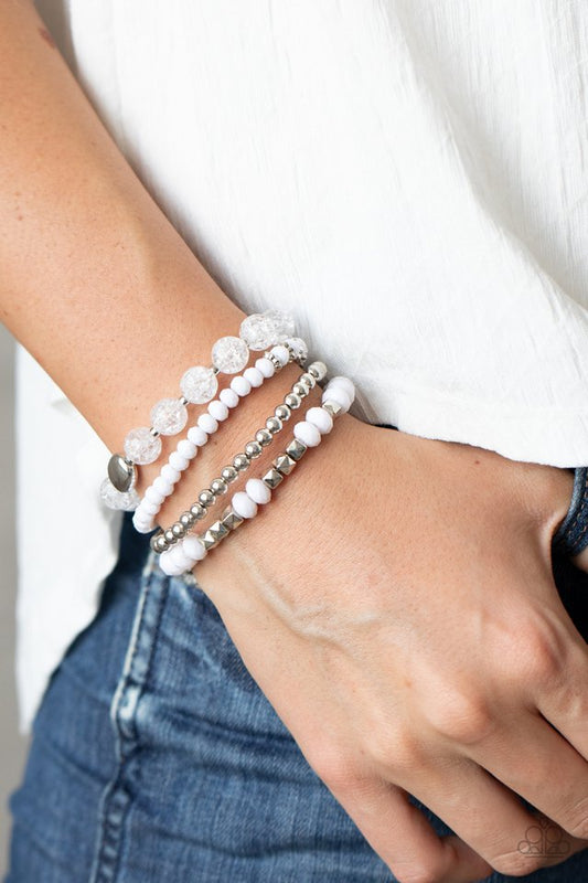 Layered Luster - White - Paparazzi Bracelet Image