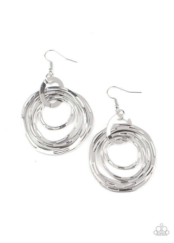 Ringing Radiance - Silver - Paparazzi Earring Image