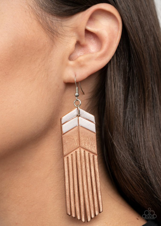 Desert Trails - White - Paparazzi Earring Image