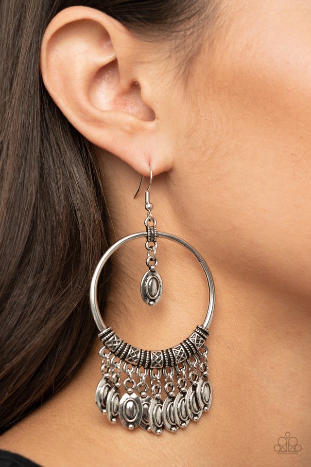 Metallic Harmony - Silver - Paparazzi Earring Image