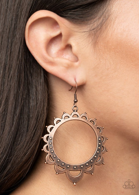 Casually Capricious - Copper - Paparazzi Earring Image