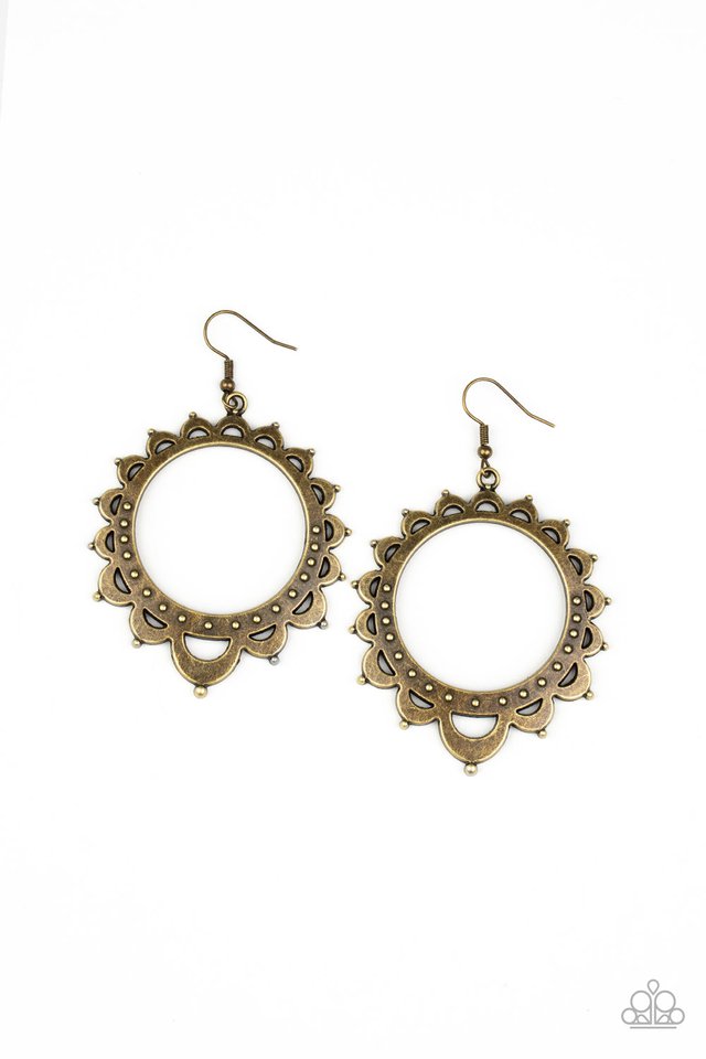 Casually Capricious - Brass - Paparazzi Earring Image
