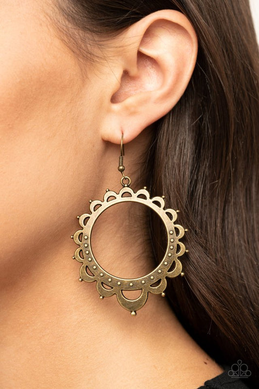 Casually Capricious - Brass - Paparazzi Earring Image