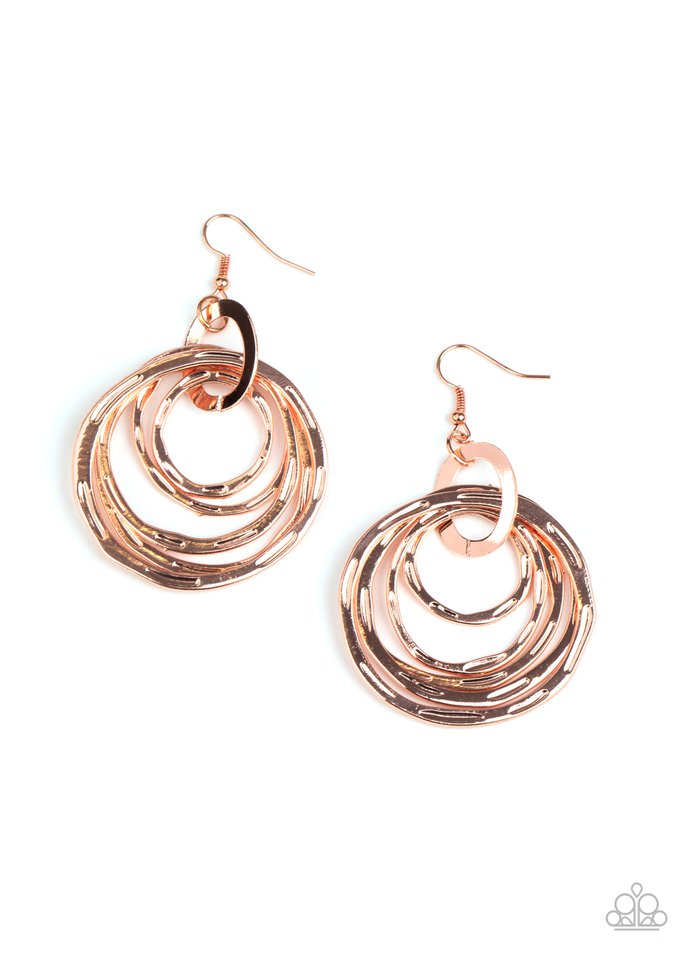 Ringing Radiance - Copper - Paparazzi Earring Image